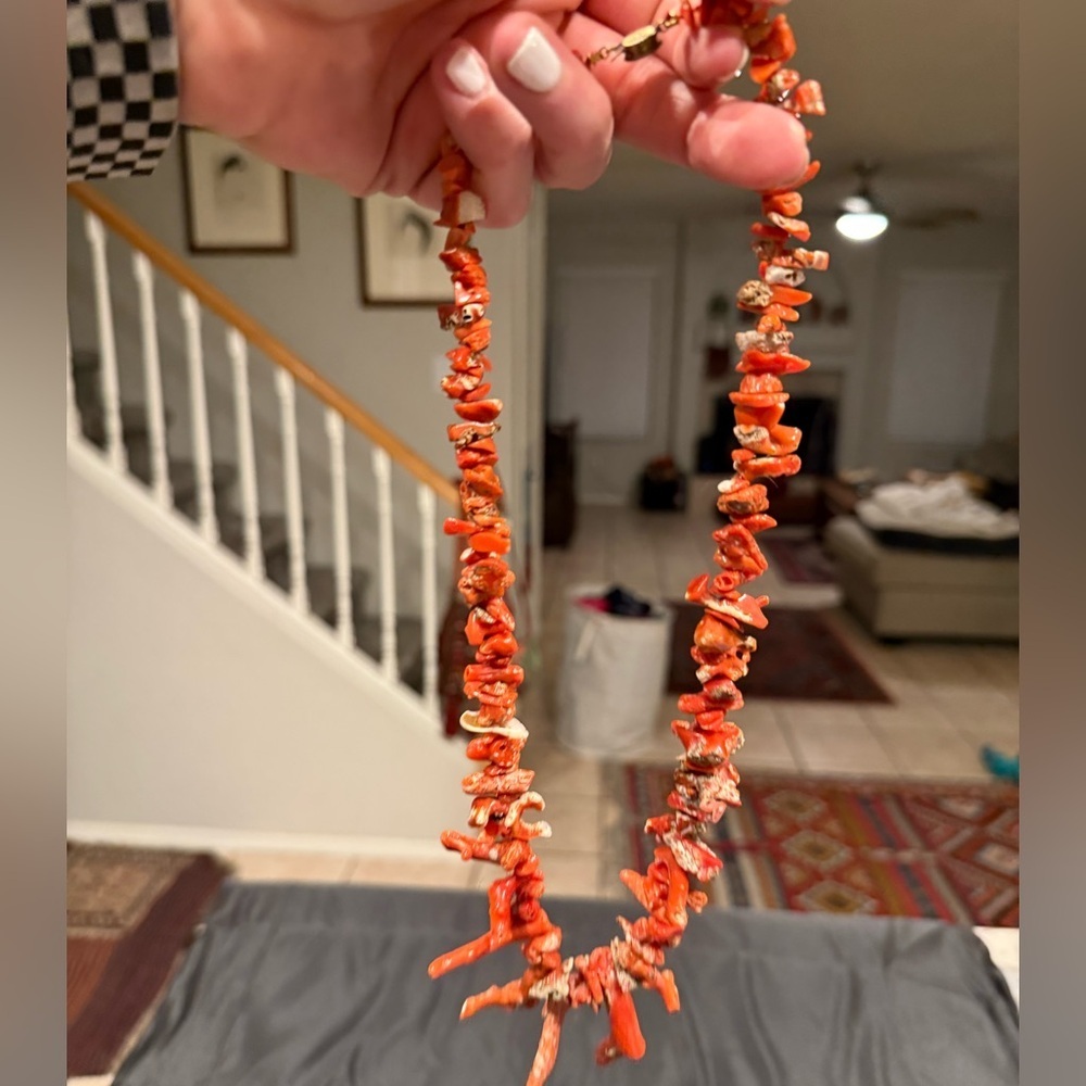 Stunning Natural Coral Branch Necklace- multi stone large organic raw - Picture 6 of 7